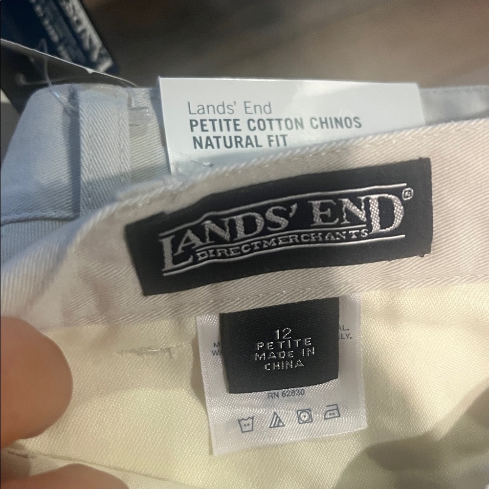 NEW Lands' End Women's Petite Cotton Chino Natural Fit 12p - Picture 5 of 6